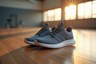 Chaussures de fitness pour femmes avec coussinage avancé sur sol en bois