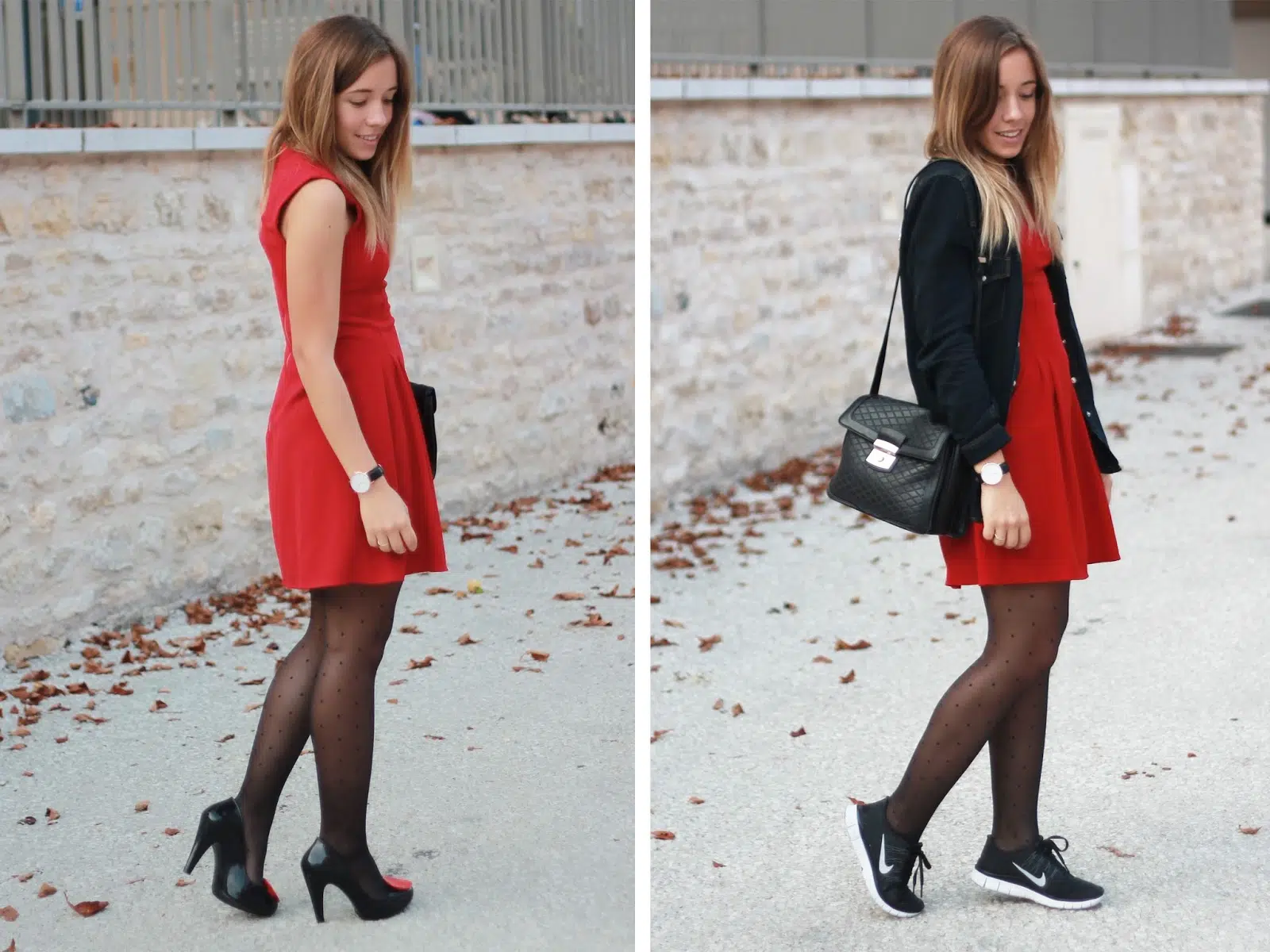 Quelle couleur de collants avec une robe rouge ?