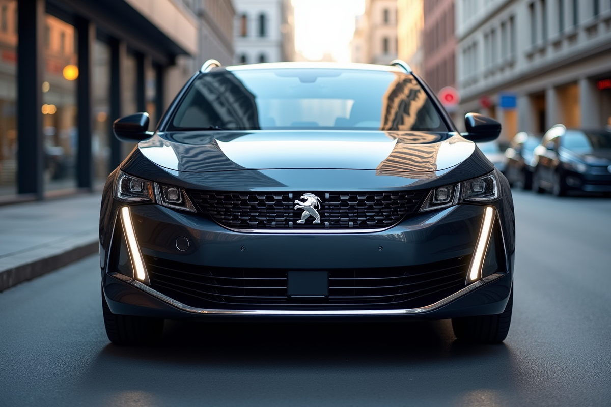Peugeot 508 PSE stationnée en ville avec design dynamique